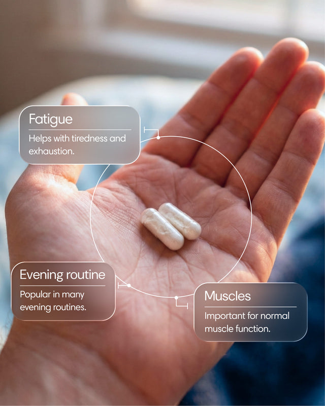 Clearly Magnesium Bisglycinate supplement capsules in a white bottle with a label showing the product name and brand.